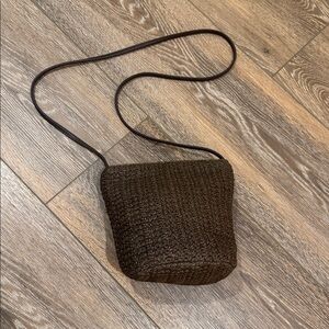Fossil Woven Crossbody Bucket Bag